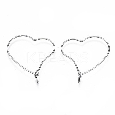 304 Stainless Steel Hoop Earring Findings STAS-S117-010B-01-1