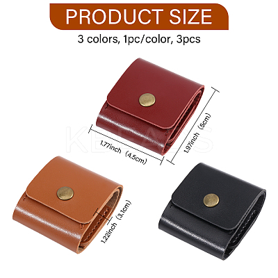 3Pcs 3 Colors PU Leather Card Case AJEW-FH0005-57-1