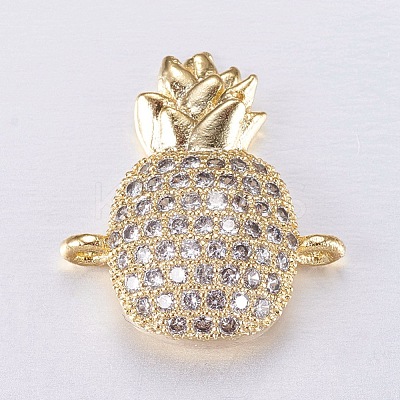 Brass Micro Pave Cubic Zirconia Links ZIRC-E135-05G-1