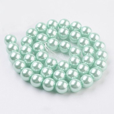 Eco-Friendly Dyed Glass Pearl Round Beads Strands HY-A002-10mm-RB034N-1