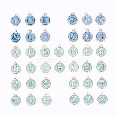 2 Sets 2 Styles Golden Plated Alloy Enamel Charms ENAM-YW0001-28C-1