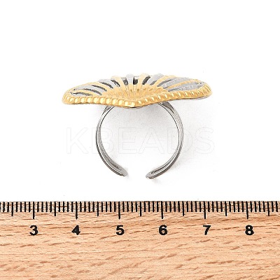 304 Stainless Steel Cuff Rings for Women RJEW-F193-03GP-1
