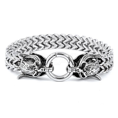 Skull Viking 304 Stainless Steel Wheat Chain Bracelets for Men FS-WGC8E20-07-1