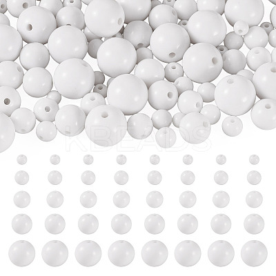 100Pcs 5 Styles Opaque Acrylic Beads MACR-TADJ0001-12H-1
