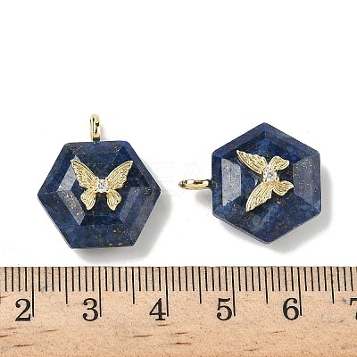 Dyed Natural Lapis Lazuli Faceted Pendants G-P585-01G-07-1