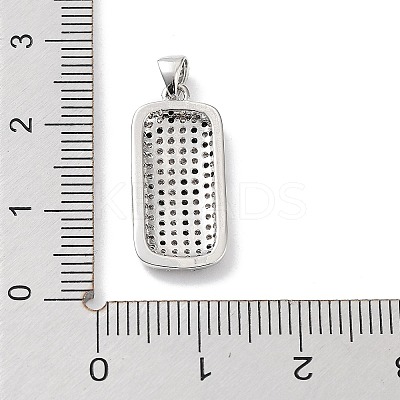 Rack Plating Brass Micro Pave Cubic Zirconia Pendants KK-P247-06P-1