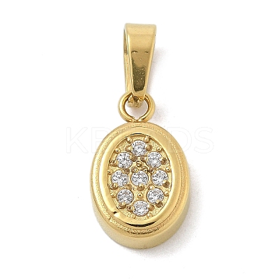 Ion Plating(IP) 304 Stainless Steel Micro Pave Cubic Zirconia Pendants STAS-Z107-02G-02-1