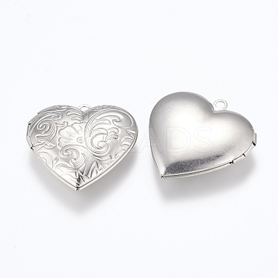 Tarnish Resistant 304 Stainless Steel Locket Pendants STAS-E144-014P-1