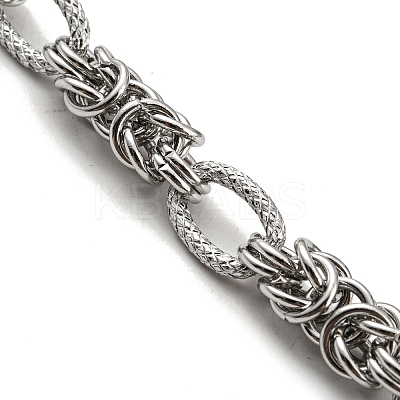 Non-Tarnish 304 Stainless Steel Byzantine Chain Necklaces NJEW-P285-03P-1