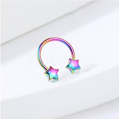 304 Stainless Steel Circular/Horseshoe Barbell Nose Rings FS-WG4F869-05-1