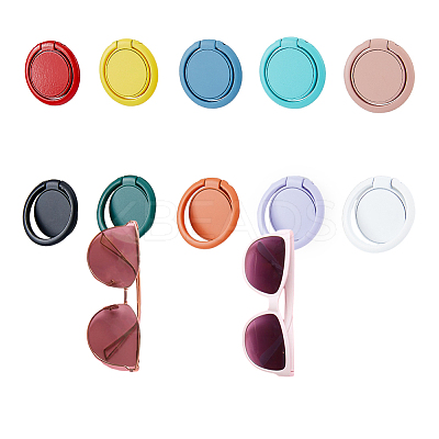 20Pcs 10 Colors Alloy Cell Phone Flat Round Holder Stand FIND-DC0004-77-1