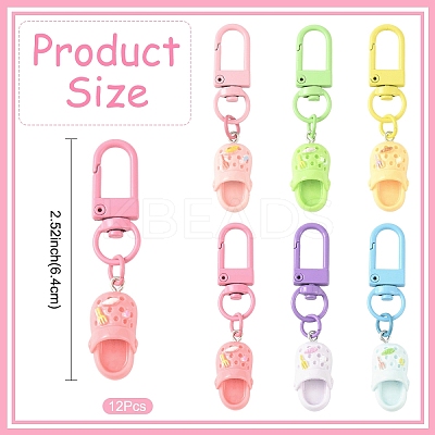 12Pcs 6 Colors Resin Shoes Pendant Decorations HJEW-YW00238-1