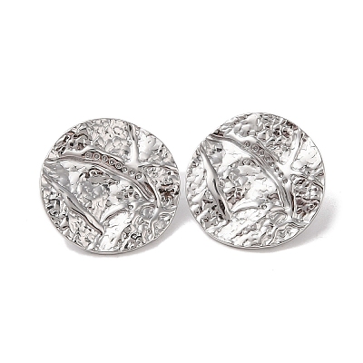 Non-Tarnish Hammered 304 Stainless Steel Studs Earring EJEW-Z049-06P-1