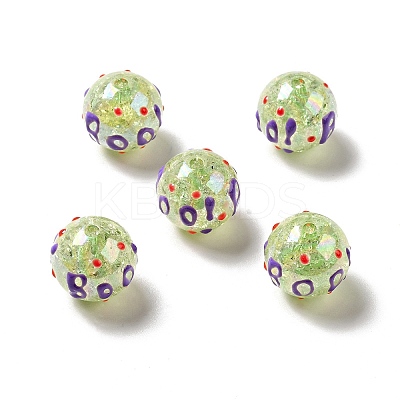 AB Color Transparent Crackle Acrylic Round Beads LS-OACR-A013-04A-1