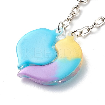 2Pcs Valentine's Day Couple Heart Charm Keychain KEYC-JKC00393-1