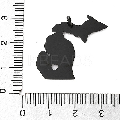 Ion Plating(IP) 304 Stainless Steel Pendants STAS-T038-84B-1