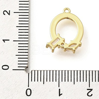 Brass Micro Pave Cubic Zirconia Pendants KK-M310-01G-17-1