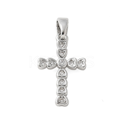 Brass Micro Pave Cubic Zirconia Pendants KK-U056-50P-1