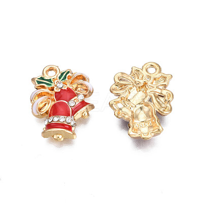 Rack Plating Alloy Enamel Pendants ENAM-N055-143LG-1