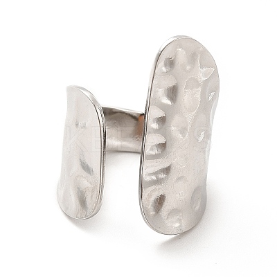 Non-Tarnish 304 Stainless Steel Wide Flat Open Cuff Ring for Women RJEW-F131-16P-1