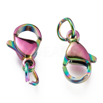 Ion Plating(IP) 304 Stainless Steel Lobster Claw Clasps STAS-G240-01D-C-1