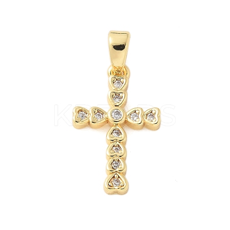 Brass Micro Pave Cubic Zirconia Pendants KK-U056-50G-1