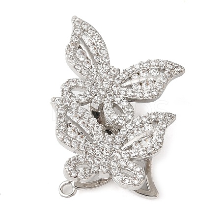 Brass Micro Pave Clear Cubic Zirconia Fold Over Clasps KK-G505-24A-P-1
