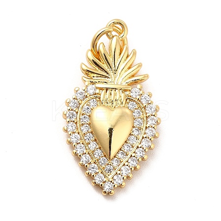 Rack Plating Brass Micro Pave Cubic Zirconia Pendants KK-K270-22G-1