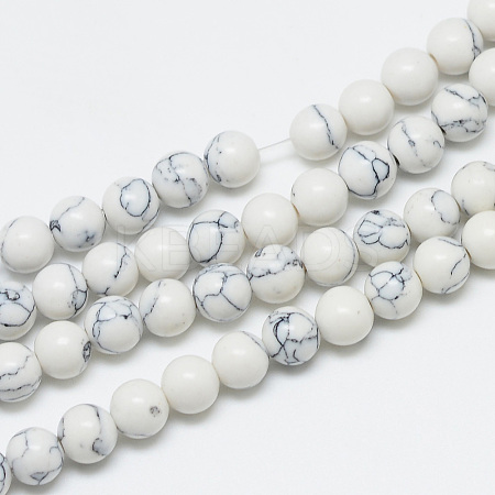 Synthetic Howlite Beads Strands G-T053-10mm-01-1-1