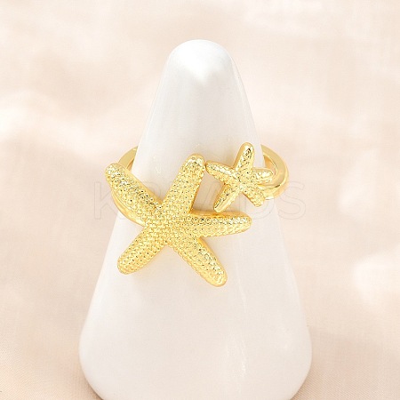 Ocean Brass Cuff Open Rings KK-CBA5A76-04G-02-1