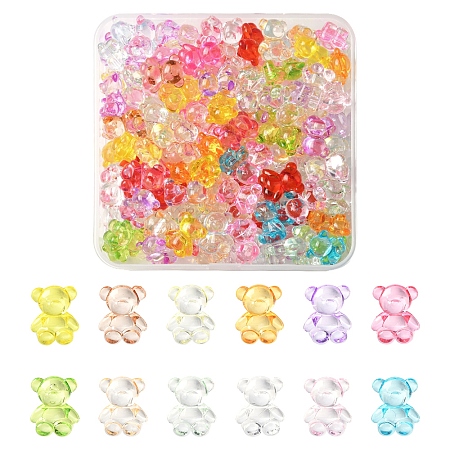 140Pcs Transparent Acrylic Beads MACR-FS0001-98-1