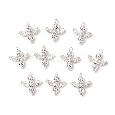 10Pcs Electroplated Synthetic Non-magnetic Hematite Beaded Angel Charms PALLOY-JF03636-01-1