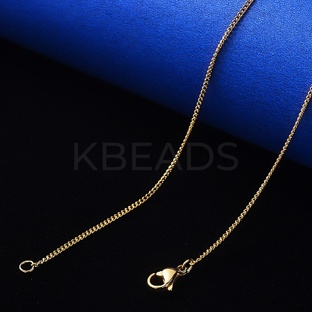 304 Stainless Steel Curb Chain Necklace NJEW-S420-001B-G-1