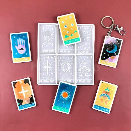The Sun/Star/World Tarot Card DIY Pendant Silicone Molds Set DIY-A046-04-1
