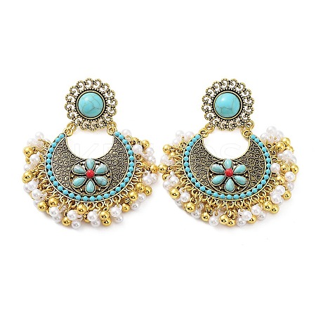 Resin Boho Stud Earrings LS-EJEW-I288-01B-1