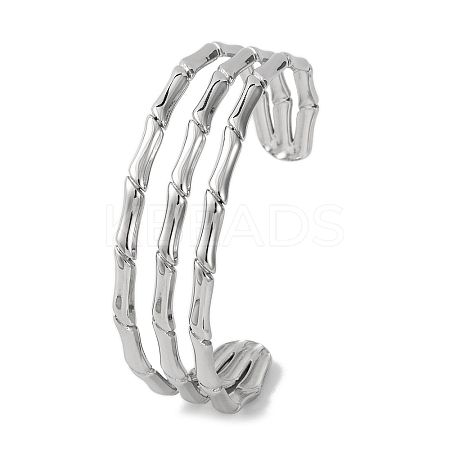 304 Stainless Steel Cuff Bangles for Women BJEW-B104-19P-1
