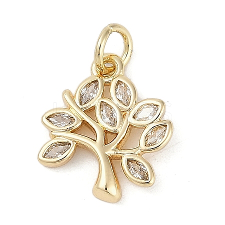 Rack Plating Brass Micro Pave Cubic Zirconia Pendants KK-H509-19G-01-1