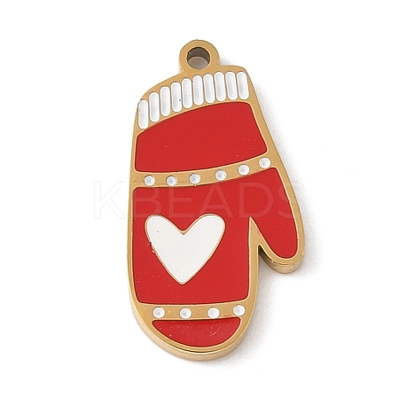 Christmas Themes 304 Stainless Steel Enamel Pendants LS-STAS-K312-04K-G-1