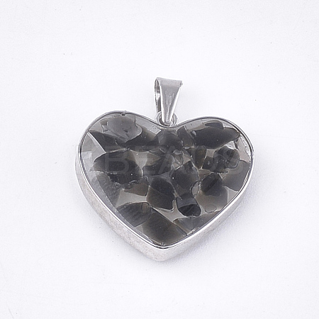 Natural Dyed & Heated Black Agate Pendants STAS-T043-01N-1