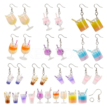 DIY 10Pairs Beverages Themed Earring Making Kits DIY-SC0012-99-1