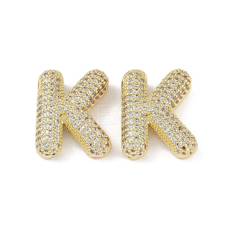 Brass Micro Pave Clear Cubic Zirconia Pendants KK-Z041-01G-K-1