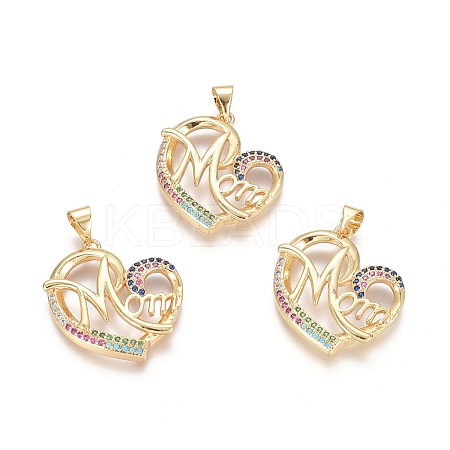 Brass Micro Pave Cubic Zirconia Pendants LS-ZIRC-G152-33G-1