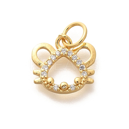 Rack Plating Brass Micro Pave Cubic Zirconia Pendants KK-H508-28G-05-1