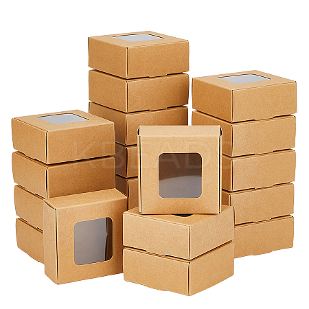 Kraft Paper Candy Storage Box CON-WH0084-90A-1