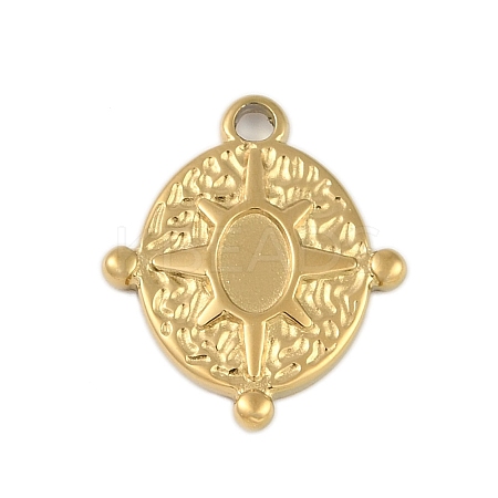 Ion Plating(IP) 304 Stainless Steel Rack Plating Pendant Cabochon Settings STAS-U019-13G-1