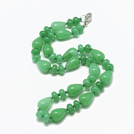 Natural Malaysia Jade Beaded Necklaces NJEW-S389-22-1