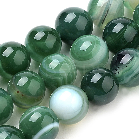 Natural Striped Agate/Banded Agate Beads Strands G-S259-04E-10mm-1