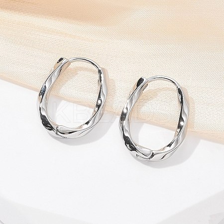 Brass Twist Hoop Earrings EJEW-Q014-02P-1