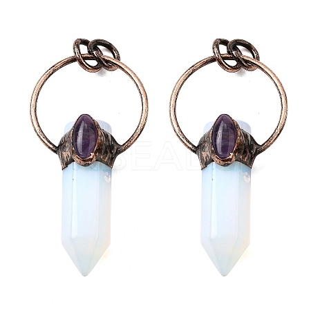 Opalite Faceted Pointed Bullet Big Pendants G-Q350-05A-1