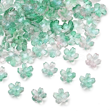 60G Baking Paint Transparent Glass Bead Caps DGLA-YW0001-63H-1